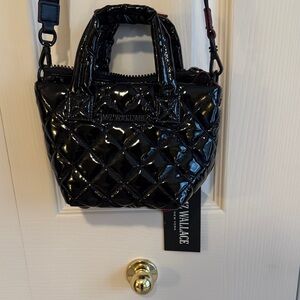 MZ Wallace Glossy Black Quilted Mini Bag